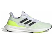 adidas Pureboost 23, Shoes-Low Hombre, FTWR White/Core Black/Lucid Lemon, 46 2/3 EU