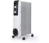 Orbegozo RF 2000, Radiador eléctrico bajo consumo, 2000 W, 3 potencias de calor, 9 elementos, termostato regulable, protección contra sobrecalentamiento, ruedas pivotantes, color blanco