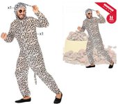 Atosa | Disfraz Perro Dálmata Hombre Adulto | Incluye Mono con Cola y Accesorio para la Cabeza | Disfraz Original para Carnaval | Traje Divertido y Cómodo | 1% Poliéster | Con Funda y Percha | M-L