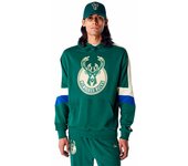 Sudadera con capucha hombre new era colour block os milwaukee bucks m