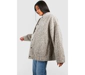 boohoo Chaqueta Bomber Premamá Oversize De Lana, Blanco 40