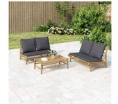 vidaXL Banco De Jardín Bambú Con Cojines Gris Oscuro
