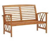 vidaXL Banco De Jardín Madera De Acacia Maciza 119 Cm