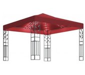 vidaXL Cenador Con Tira De Luces Led 3x3 M Rojo Tinto