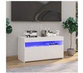 vidaXL Mueble De Tv Con Luces Led Blanco 75x35x40 Cm