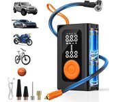 Tire Inflator Portable Air Compressor for Car Tires, 2X Fast Cordless Air Pump with Car Tires Pressure Gauge, 150 PSI Portable Tire Inflator for Car Bike Motorcycle (Black, Standard)