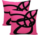 Black And Beige Pillow Covers 18x18 Set Of 2 Boho Geometric Abstract Modern Art Line Throw Pillow Covers Bohemian Minimalist Decorative Farmhouse Linen Cushion Case For Home Sofa Outdoor Decor