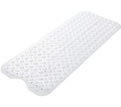 Non-Slip Bath Mat,Mildew Resistant,Extra Long,Antibacterial,BPA,Latex Phthalate Free,Machine Washable,Ideal for Kids,39x16 (White)