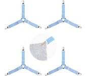 4 Pieces Adjustable Bed Sheet Fasteners Bed Sheet Holder Straps Adjustable Sheet Clips Bed Sheet Fasteners Tensioner Fitted Sheet Bed Straps for Bed Sheets for Sofa Mattress Tablecloths