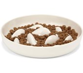 PETTOM Comida Antivoracidad para Gatos Perros Pequeños, Cuenco Tazón Platos Interactive with Fund Antideslizante para Comida Lenta Gato Mascotas Perro Pequeño 16x16 cm