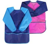 Kids Painting Apron, Kids Smocks for 8-10 Years Old, Kids Craft Apron with Sleeves and 3 Pockets, Kids Fabric Painting Apron for School Art Painting, Kitchen
