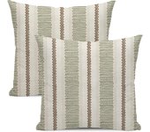 Black And Beige Pillow Covers 18x18 Set Of 2 Boho Geometric Abstract Modern Art Line Throw Pillow Covers Bohemian Minimalist Decorative Farmhouse Linen Cushion Case For Home Sofa Outdoor Decor