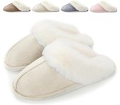 Zapatillas de Estar por Casa Mujer Hombre Invierno Zapatos Caliente de Lana Antideslizante Pantuflas Casa Peluche Forro Comodas Slippers