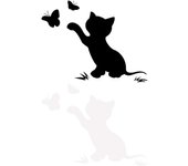 4 Pcs Cat Car Sticker Funny Vehicle Decal Car Sticker Car Stripe Cover Sticker For Car SUV Truck Use (Black/White)