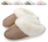 Zapatillas de Estar por Casa Mujer Hombre Invierno Zapatos Caliente de Lana Antideslizante Pantuflas Casa Peluche Forro Comodas Slippers