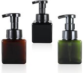 Plastic Pump Bottle,250ml Foaming Pump Bottle Foam Dispenser Bottle Square Pump Bottle Empty Pump Bottle for Hand Sanitizer Face Wash Shower Gel (3 Pcs)