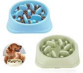 Slow Feeg Bowl for Dogs, 2 Pieces Anti Glutton Dog Bowl Non-Slip Food Bowl Slow Feeg Bowl for Cat and Dog Healthy Feeg