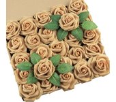 DuHouse 50Pcs Artificial Roses Flowers Fake Roses with Stems Real Touch Foam Flowers for DIY Wedding Bouquet Baby Shower Centerpiece Floral Arrangement Party Home Decor(White)