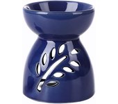 Ceramic Candle Burner,Hand Carving Process Essential Oil Burners, Ceramic Aroma Lamp with Candle Spoon,Aromatherapy Lamp Aroma Oil Diffuser,Royal Blue