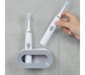 Soporte para cepillos de dientes - 2 unidades, autoadhesivo, organizador de pared para baño - Soporte ajustable para cepillos de dientes eléctricos/organizador de cepillos de dientes para baño - Gris
