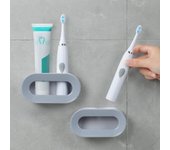 Soporte para cepillos de dientes - 2 unidades, autoadhesivo, organizador de pared para baño - Soporte ajustable para cepillos de dientes eléctricos/organizador de cepillos de dientes para baño - Gris