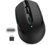 Raton Inalambrico USB C Ratón Ergonómico Type-C 2,4 GHz, Ratón Inalámbrico, Raton Portatil Ergonomic, 1600 dpi, para Mac/MacBook/PC/Laptop/Ordenador