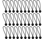 Bungee Cord 30 Pieces Ball Tarp Tensioner for Banner, Pavilion, Curtains Harness, Hook, Tent, Banner, Tarp Support (Black)