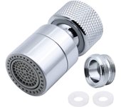 360° Swivel Faucet Aerator Brass 2 Modes Adjustable Kitchen Faucet ter Bubbler with Nozzle Adapter - for Faucets with M22 External Thread Nozzle or M24 Internal Thread