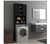 vidaXL Armario De Lavadora Negro 64x25.5x190 Cm