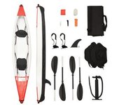 vidaXL Kayak Inflable Poliéster Rojo 424x81x31 Cm
