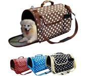 Buen Amigo Pet Shop S.L. Bolso de Viaje de Tela para Perros y Gatos 51 x 26 x 29 cm - Lunares Rojo