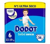 Pack Dodot Bebe Seco Value Talla 6 13-18 Kg 36 U