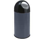 kaiserkraft Cubo de basura con trampilla, acero, capacidad 40 l, gris