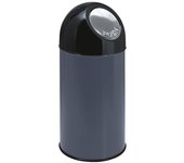 kaiserkraft Cubo de basura con trampilla, acero, capacidad 40 l, recipiente interior galvanizado, gris