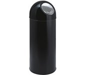 kaiserkraft Cubo de basura con trampilla, acero, capacidad 55 l, recipiente interior galvanizado, negro