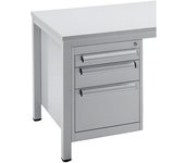 eurokraft pro Cajonera para debajo de la mesa de trabajo, para escritorio para encargados, con 3 cajones de 70, 80 y 300 mm de altura