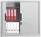 C+P Armario de persiana con persiana horizontal, H x A x P 1030 x 1200 x 420 mm, 2 baldas, 2,5 pisos de archivadores, gris luminoso