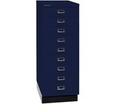BISLEY Serie 39 MultiDrawer™, con zócalo, DIN A3, 9 cajones, azul oxford, negro