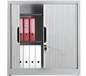 C+P Armario de persiana con persiana horizontal, H x A x P 1030 x 1000 x 420 mm, 2 baldas, 2,5 pisos de archivadores, gris luminoso