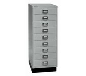 BISLEY Serie 39 MultiDrawer™, con zócalo, DIN A3, 9 cajones, plateado, negro