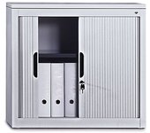 C+P Armario de persiana con persiana horizontal, H x A x P 1030 x 1000 x 420 mm, 2 baldas, 2,5 pisos de archivadores, aluminio blanco