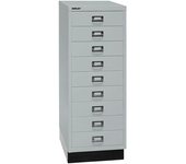 BISLEY Serie 39 MultiDrawer™, con zócalo, DIN A3, 9 cajones, gris luminoso, negro