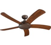 kaiserkraft Ventilador de techo FALCETTO, sin mando a distancia, nogal / marrón antiguo / bronce