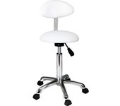 Taburete con respaldo Practi Plus: Base con cinco ruedas, diseño ergonómico y altura regulable con pistón de gas