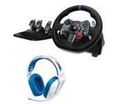 Logitech G29 Driving Force Volante para PS5/PS4/PS3/PC Compatible con F1&Gran Turismo + Auriculares