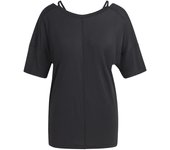 Camiseta de yoga adidas studio oversized negro mujer