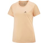 Camiseta de running salomon cross rebel mujer salmon