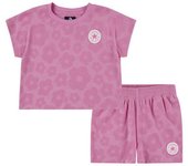 Conjunto converse floral jacquard set niña oops rosa