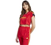 Camiseta adidas tiro cut 3 bandas cropped mujer rojo