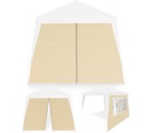 Pared lateral plegable para cenador Capri set 2 Beige 3x3m